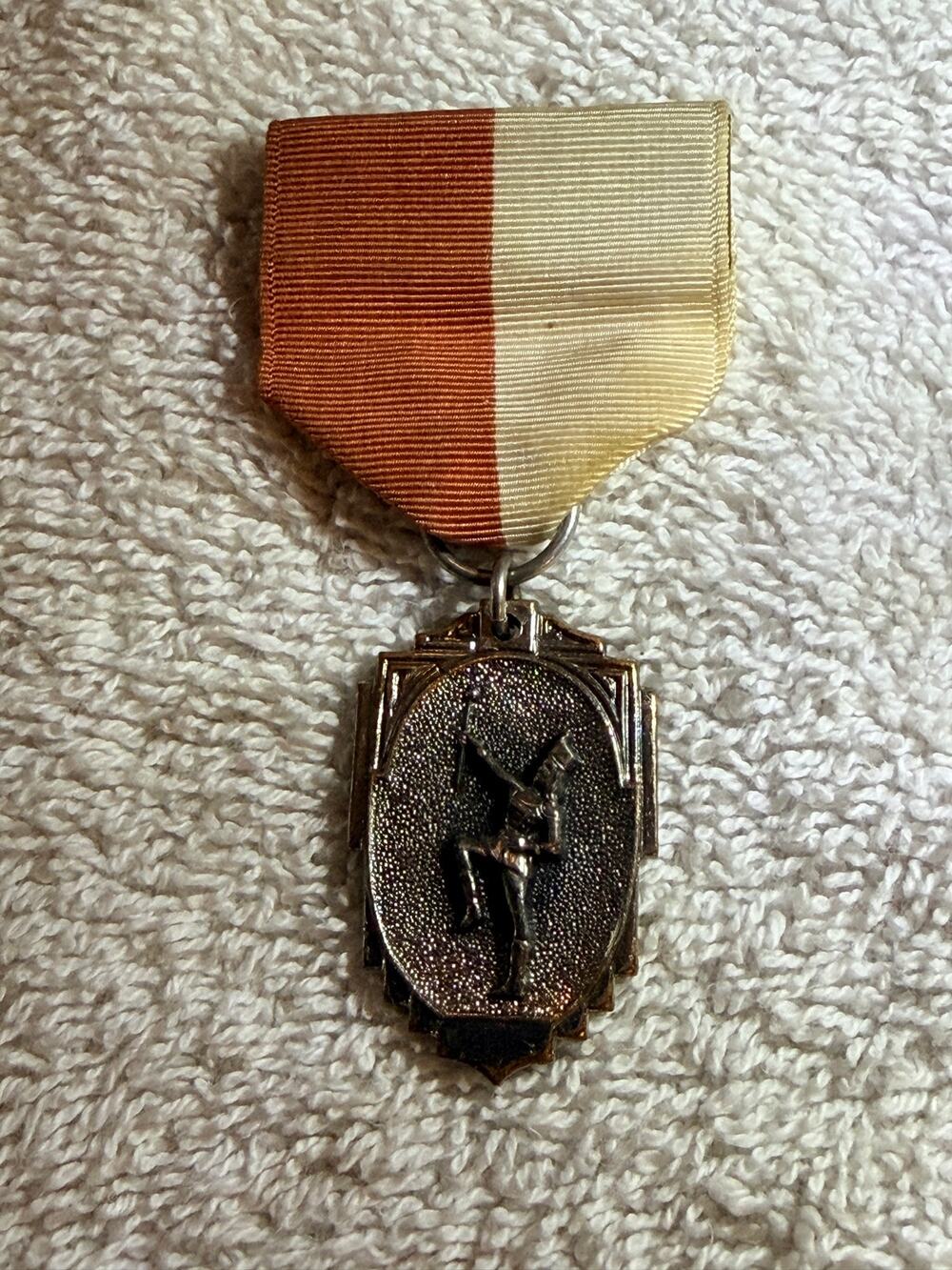 1960s Vintage 2nd Place Majorette Baton Twirling Medal Red White Ribbon Award